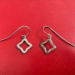 David Yurman earrings Silver with pave diamonds